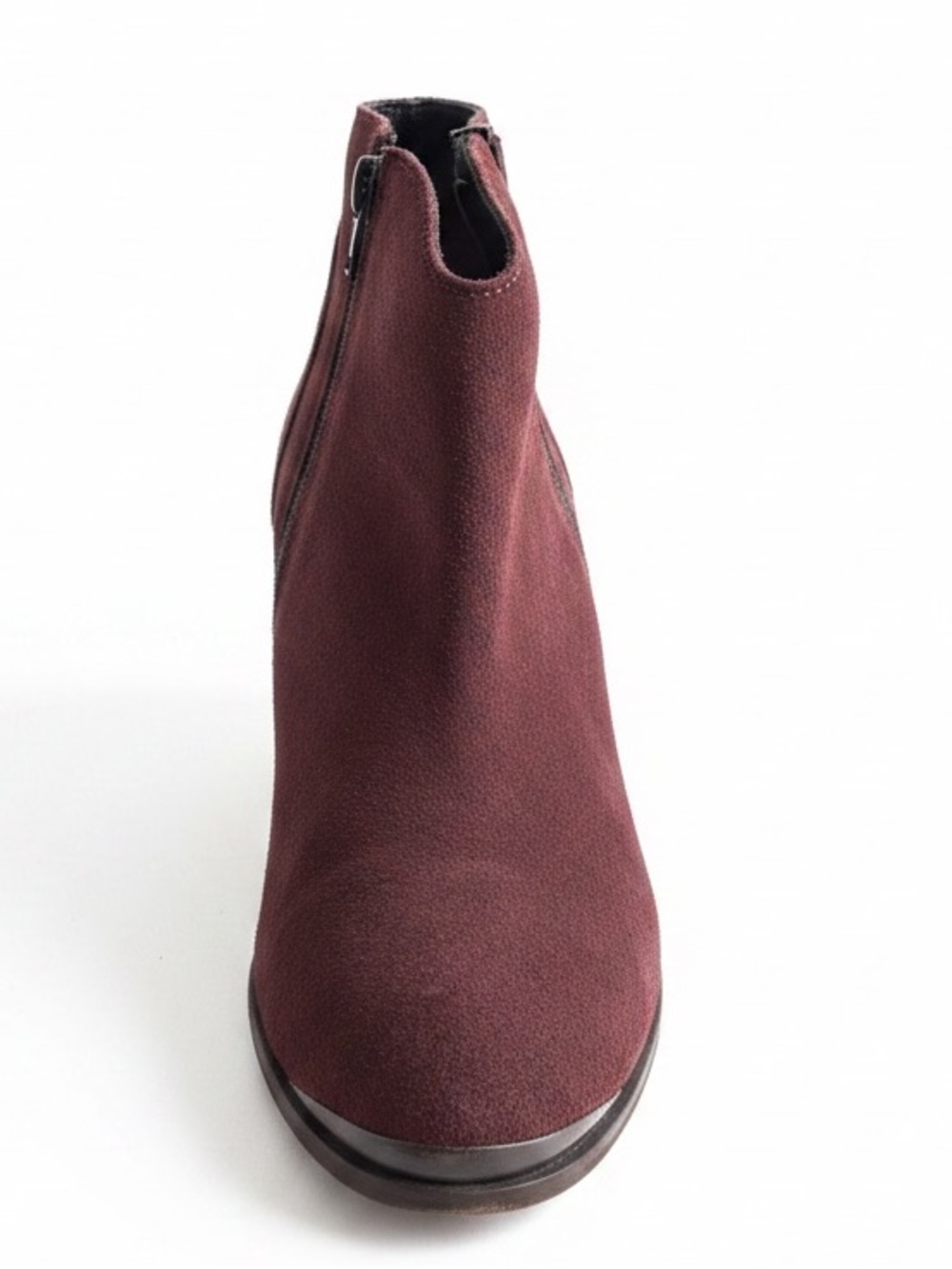Diba Burgundy Suede Ankle Booties with Block Heel 9 - Picture 5 of 6